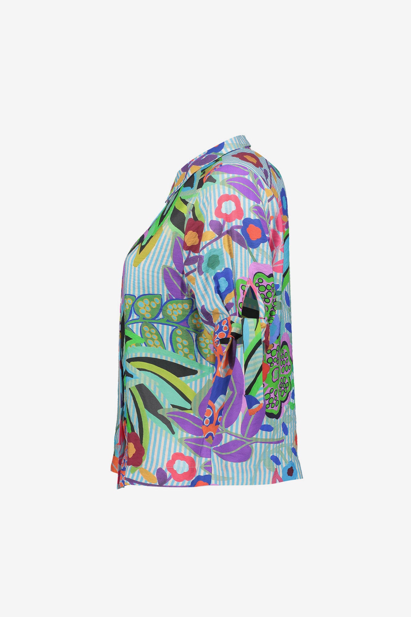 Geisha Bluse mit farbenfrohem Print und Schleifendetail am Ärmel