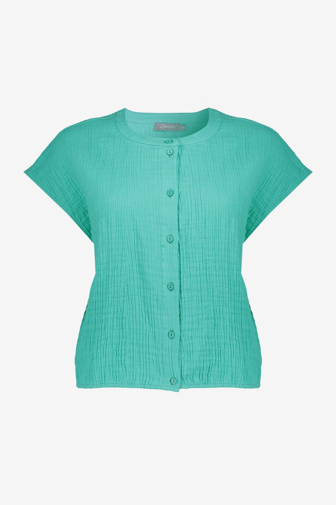 Geisha Aqua-Bluse mit angeschnittenen Ärmeln
