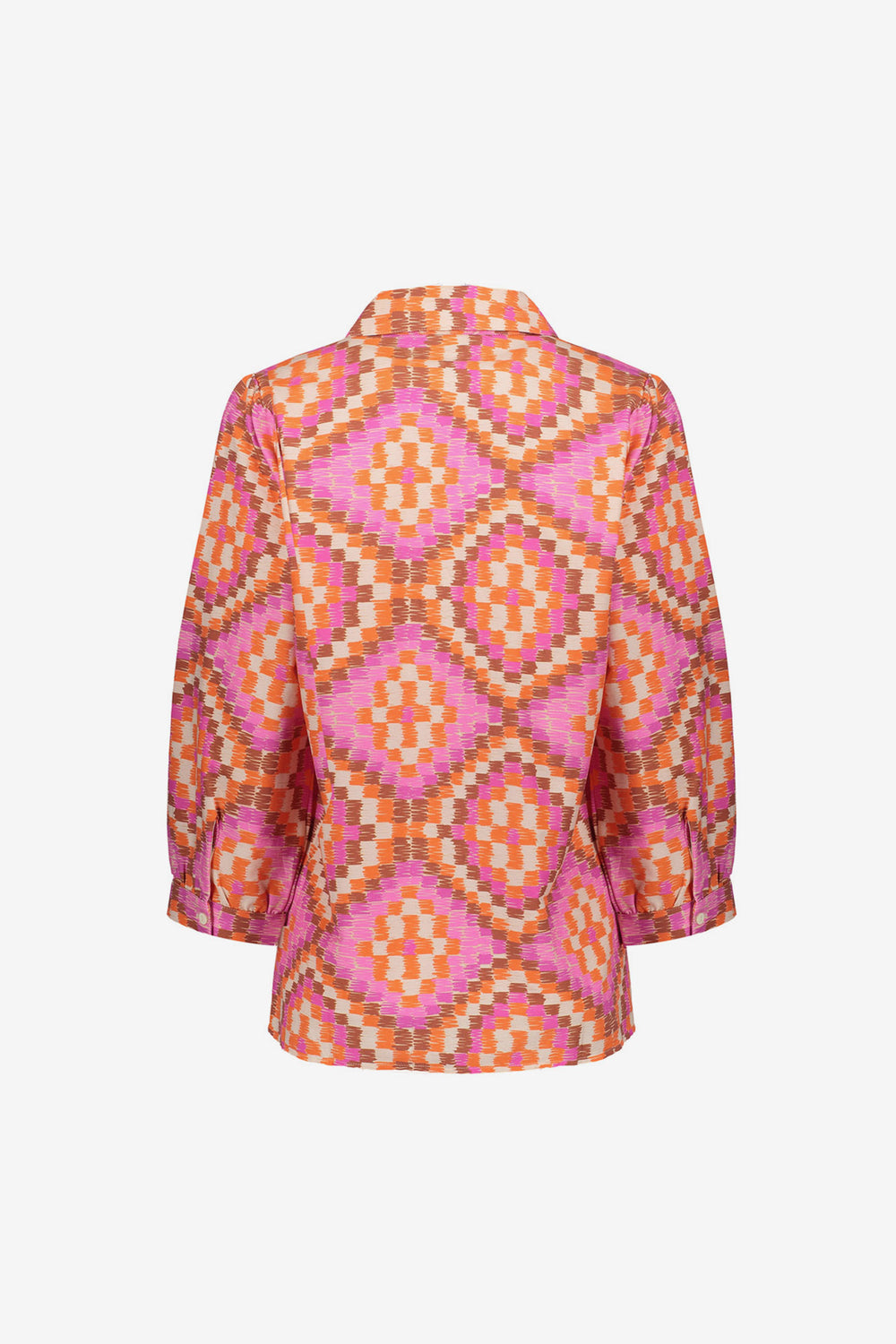 Geisha Bluse mit buntem Fliesendruck