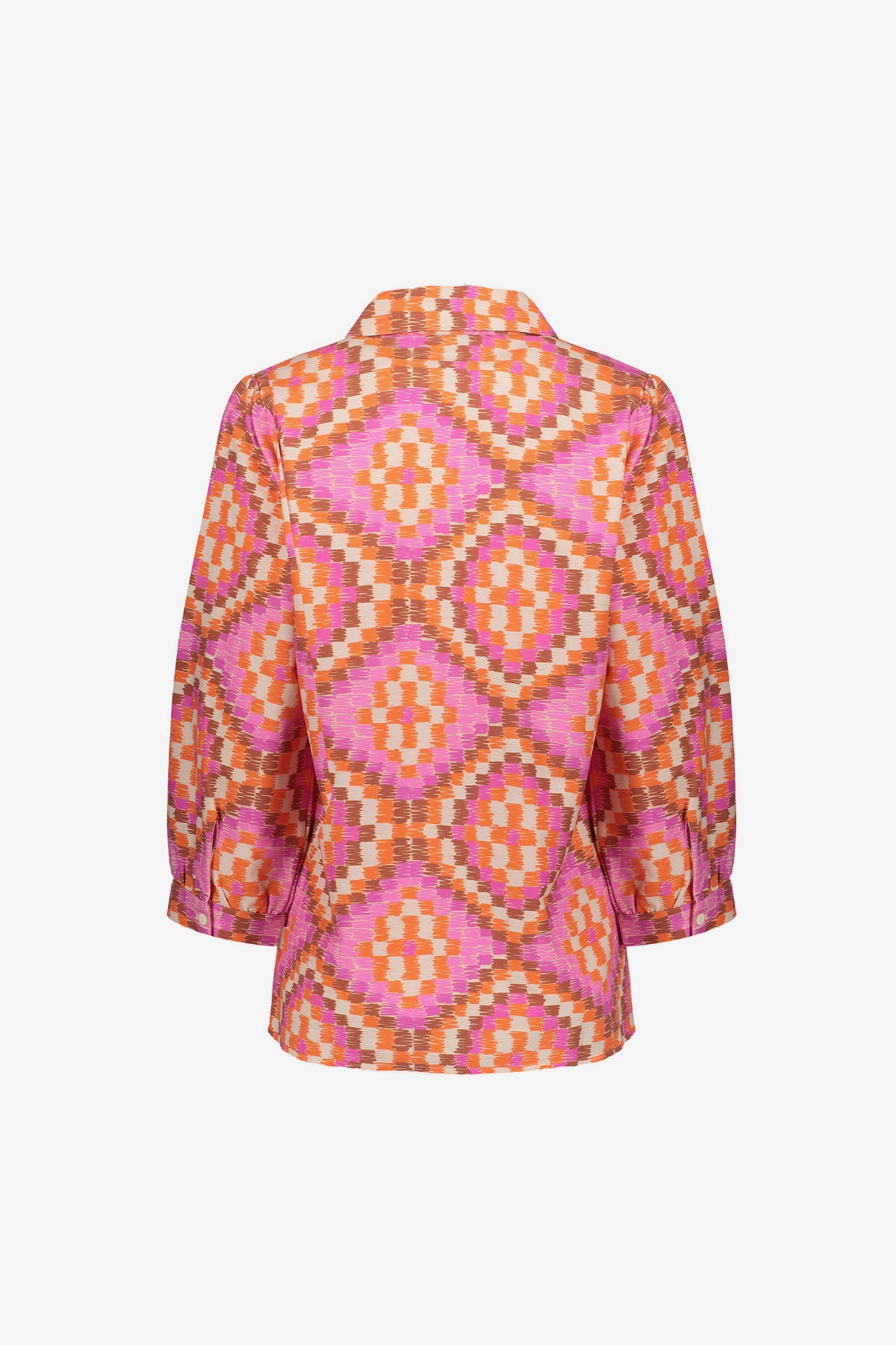 Geisha Bluse mit buntem Fliesendruck