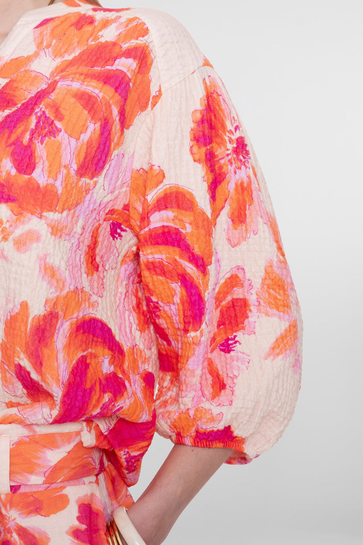 Geisha Damen Bluse Musselin Blumendruck