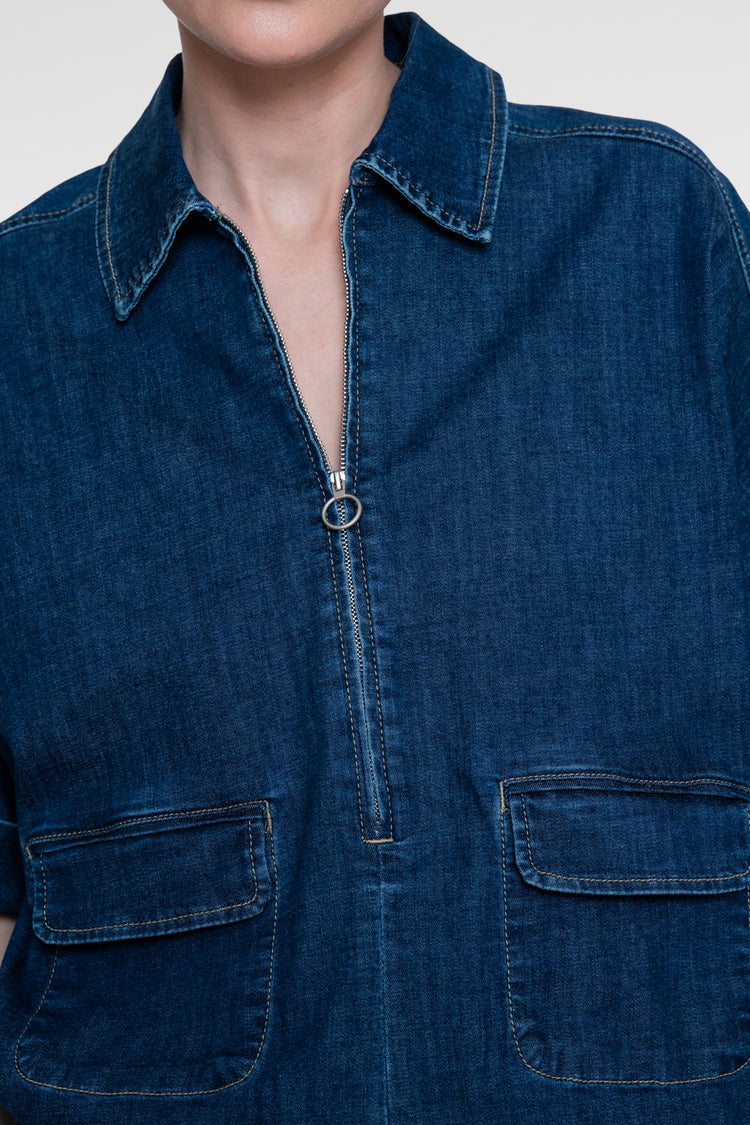 Geisha Denimbluse mit Boxy Fit