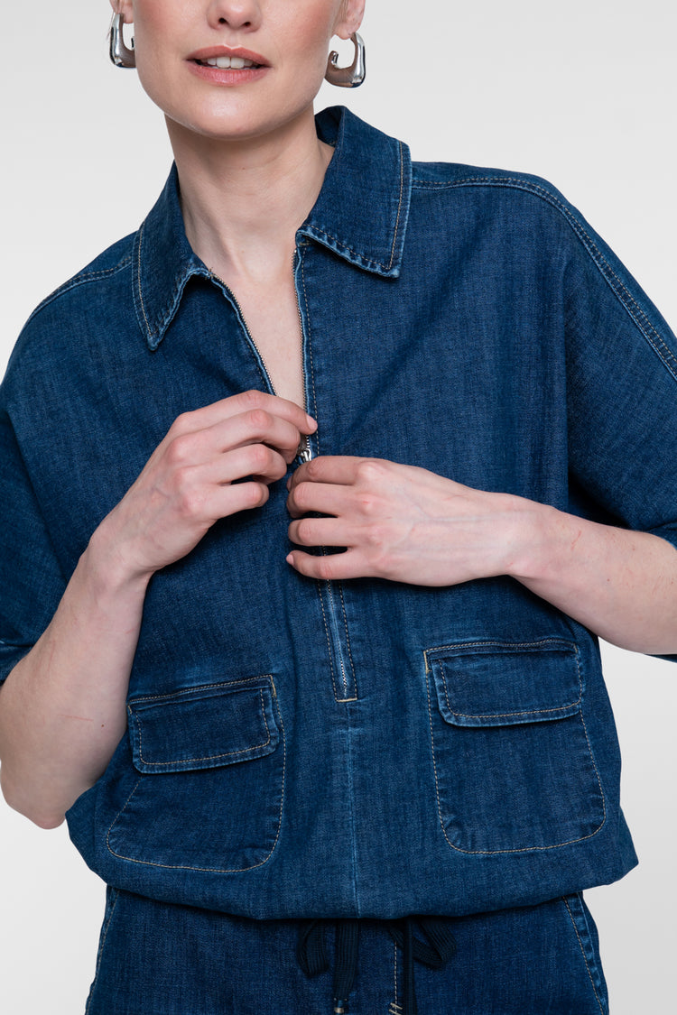 Geisha Denimbluse mit Boxy Fit