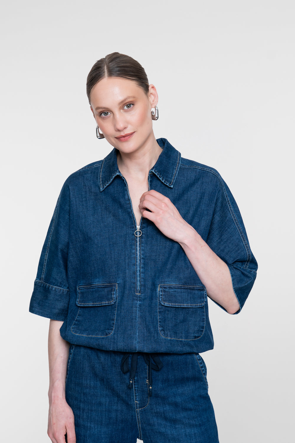 Geisha Denimbluse mit Boxy Fit