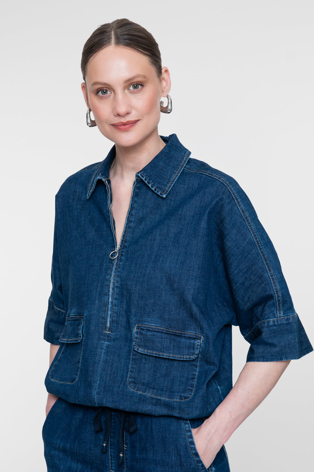 Geisha Denimbluse mit Boxy Fit