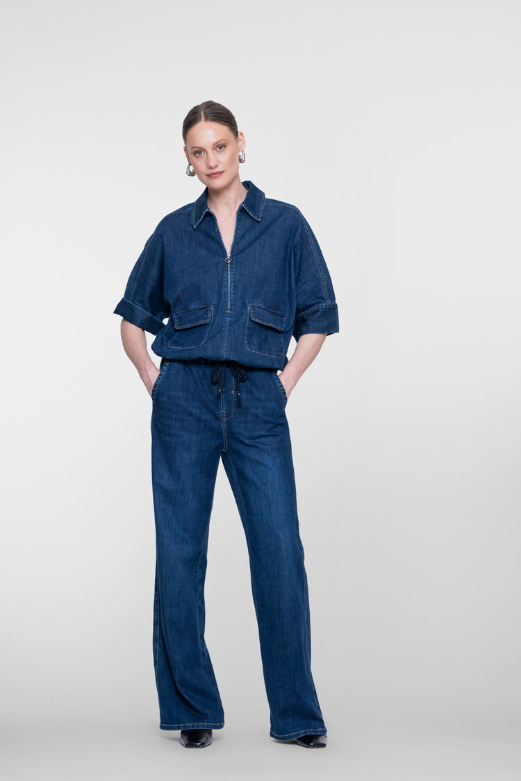Geisha Denimbluse mit Boxy Fit