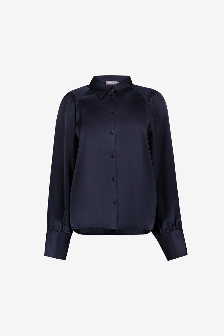 Geisha Bluse mit glänzender Optik