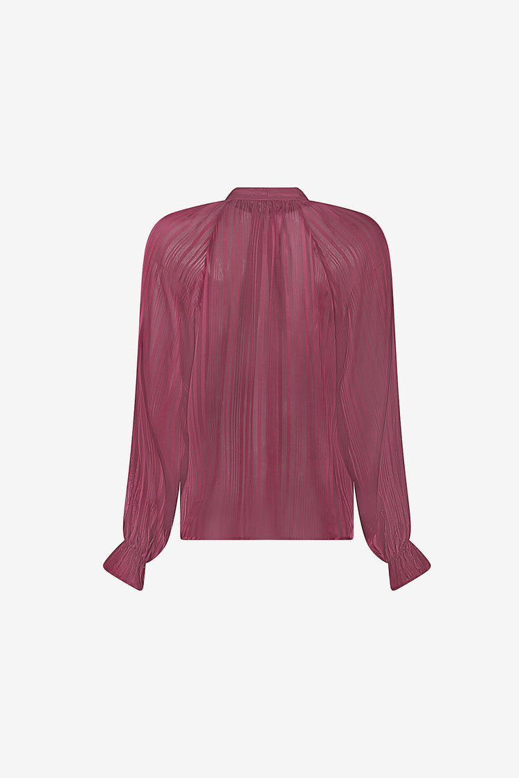 Geisha semitransparente Bluse mit Schleifendetail und eingewebten Streifen