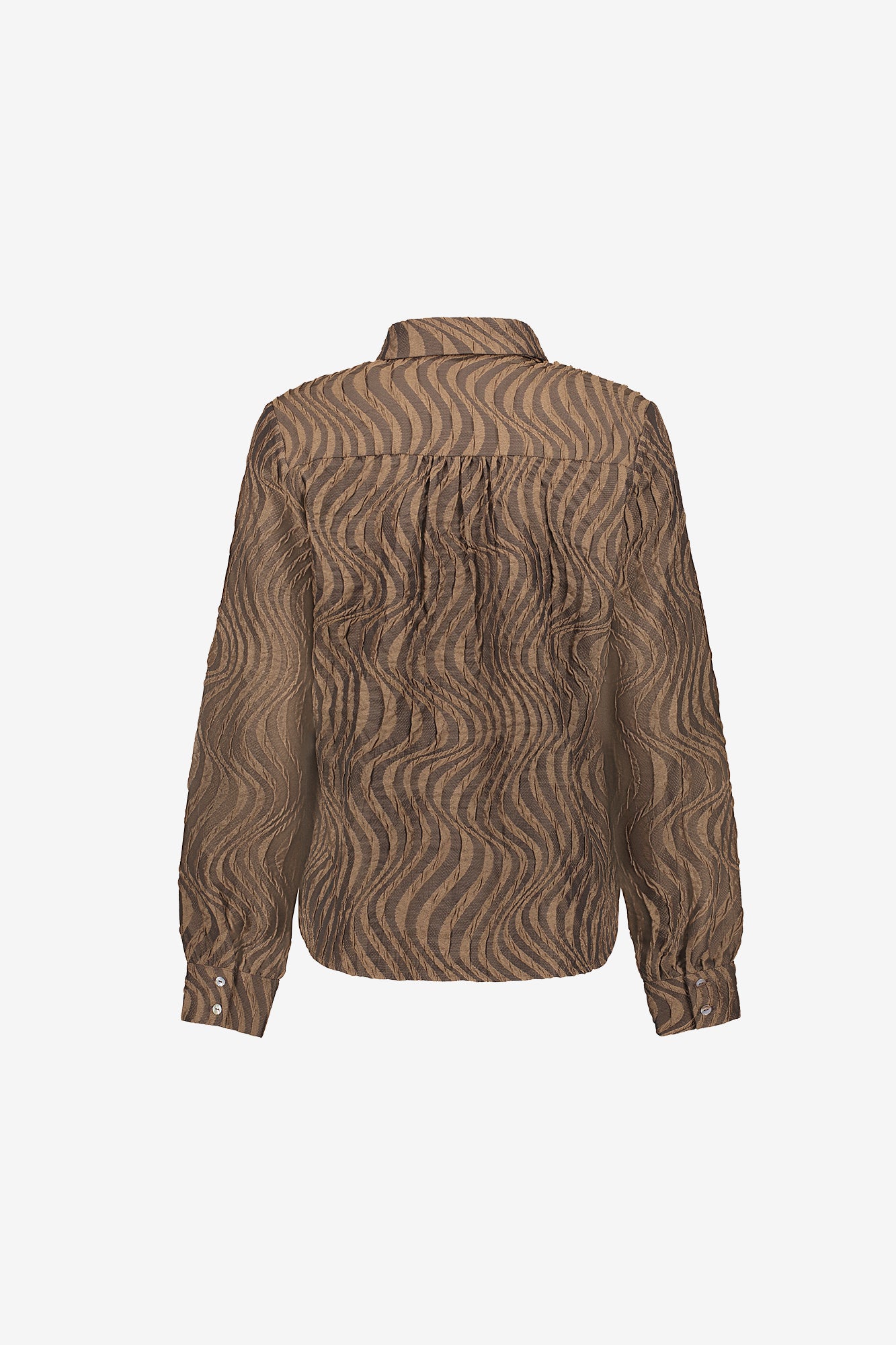 Geisha Bluse mit Schleifendetail und eingewebtem Wellenmuster