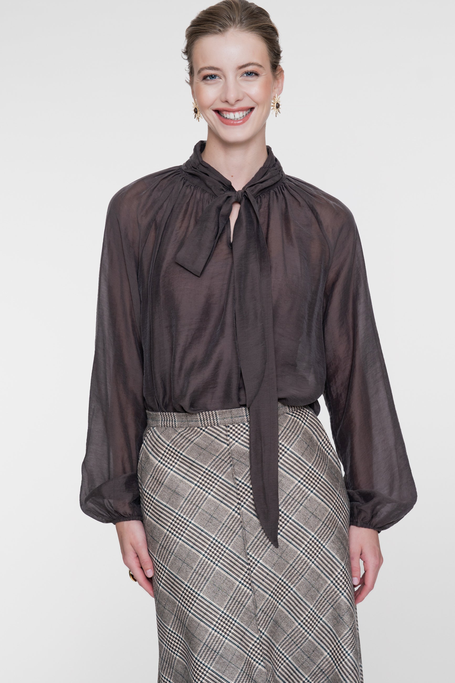 Geisha Lyocell-Bluse mit Schleifendetail