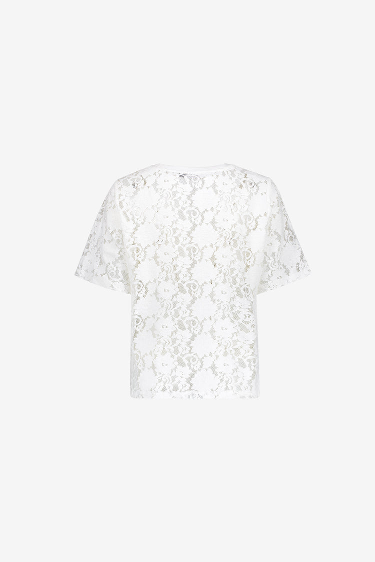 Geisha Spitzen-T-Shirt mit sportlichem Statement-Print