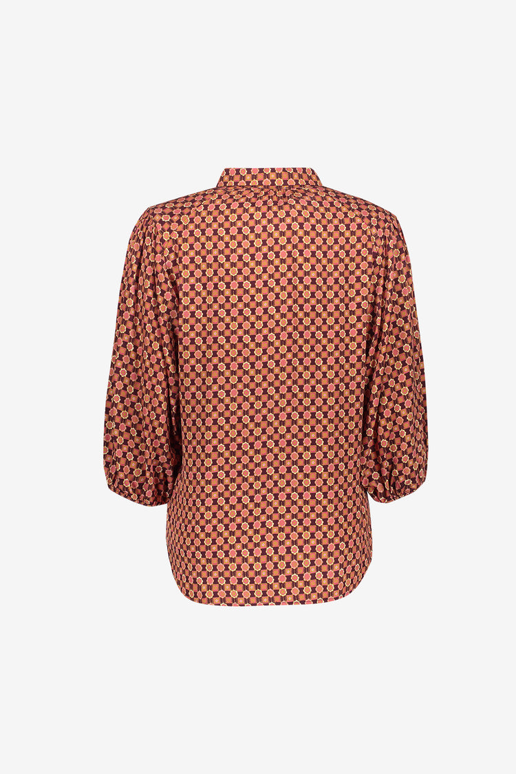 Geisha Viskosebluse mit grafischem Print und klassischem Kragen