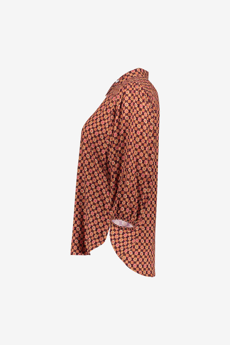 Geisha Viskosebluse mit grafischem Print und klassischem Kragen