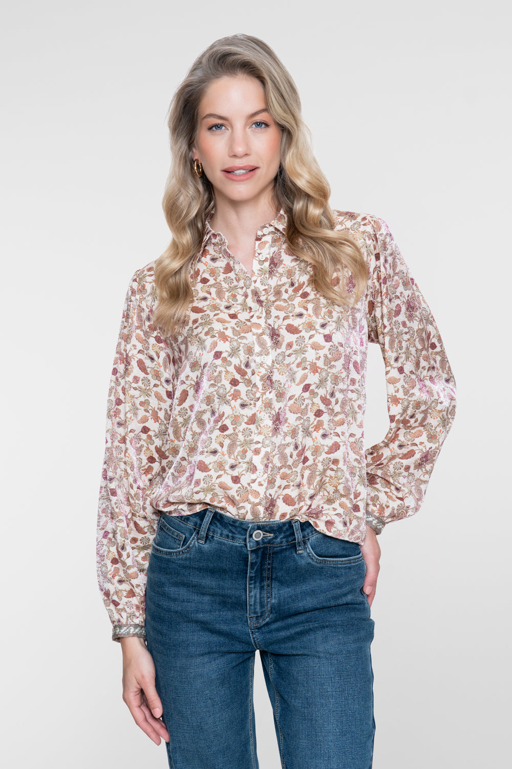 Geisha Bluse mit romantischem Print