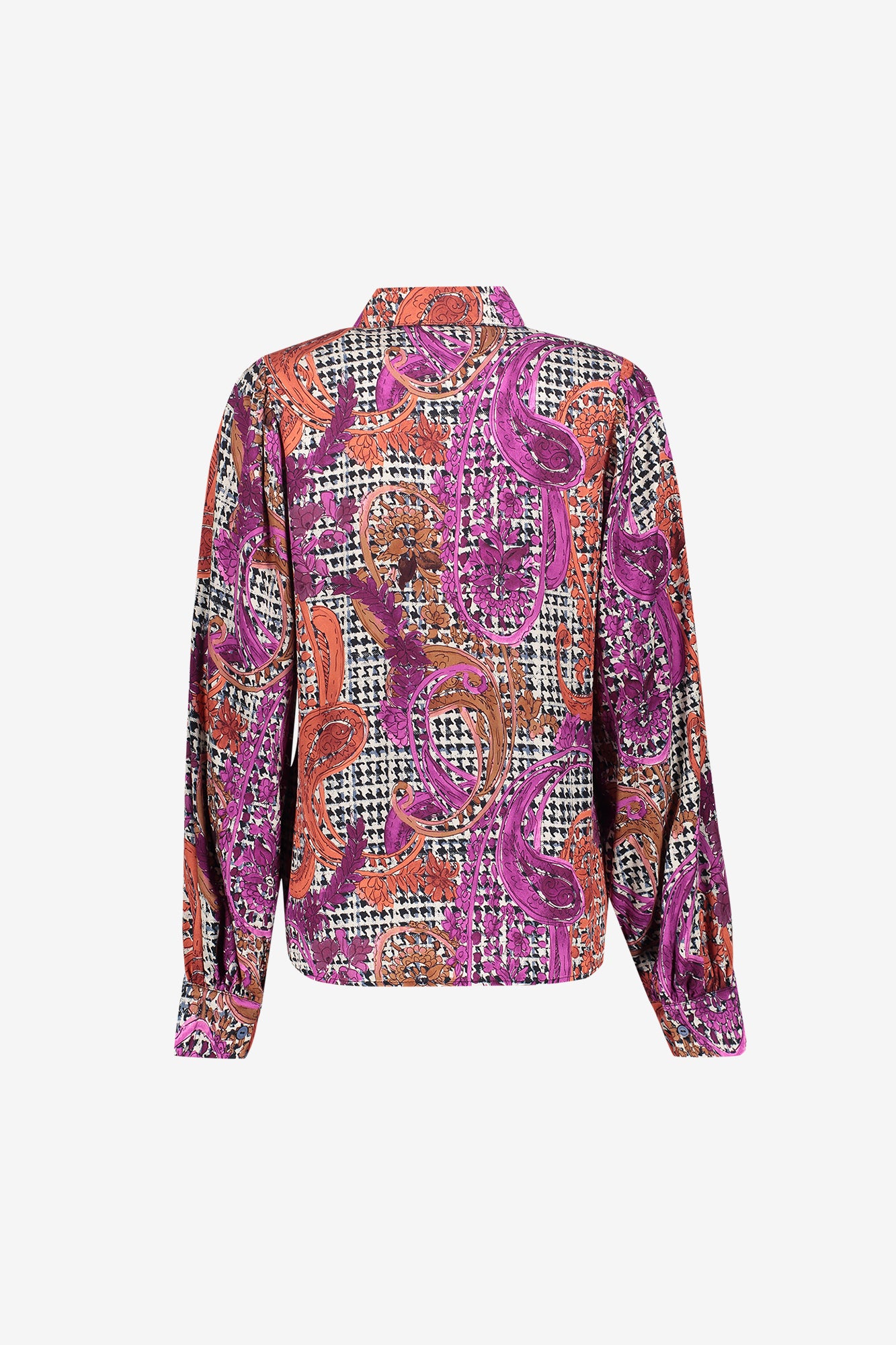 Geisha Bluse mit grafischem Print und klassischem Kragen