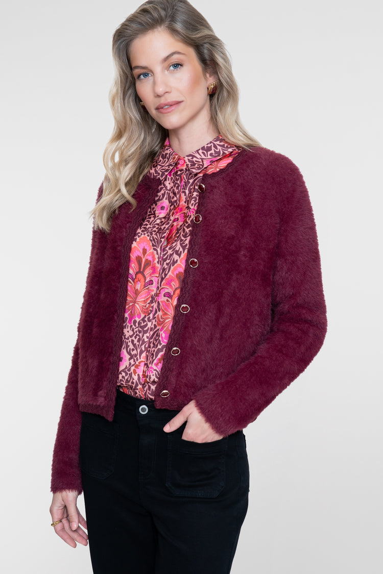 Geisha Bluse mit elegantem Print und klassischem Kragen