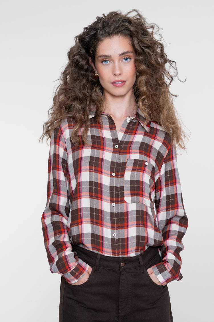 Geisha Bluse mit Karomuster