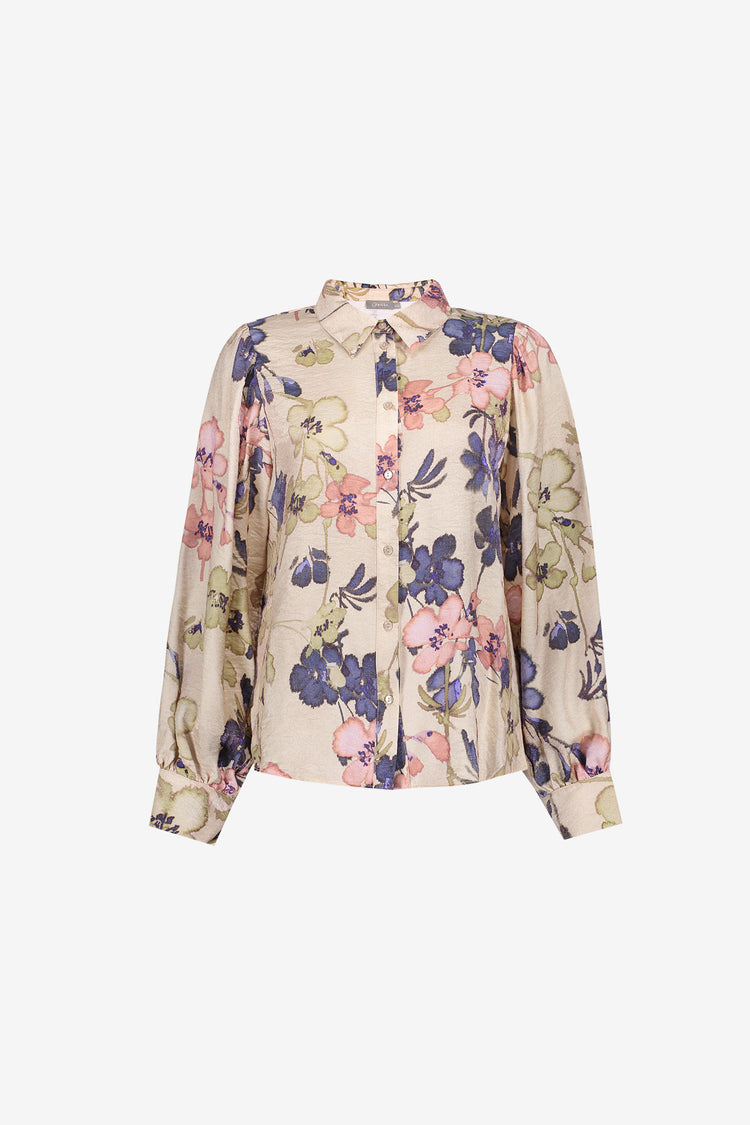 Geisha Bluse mit farbenfrohem floralem Print