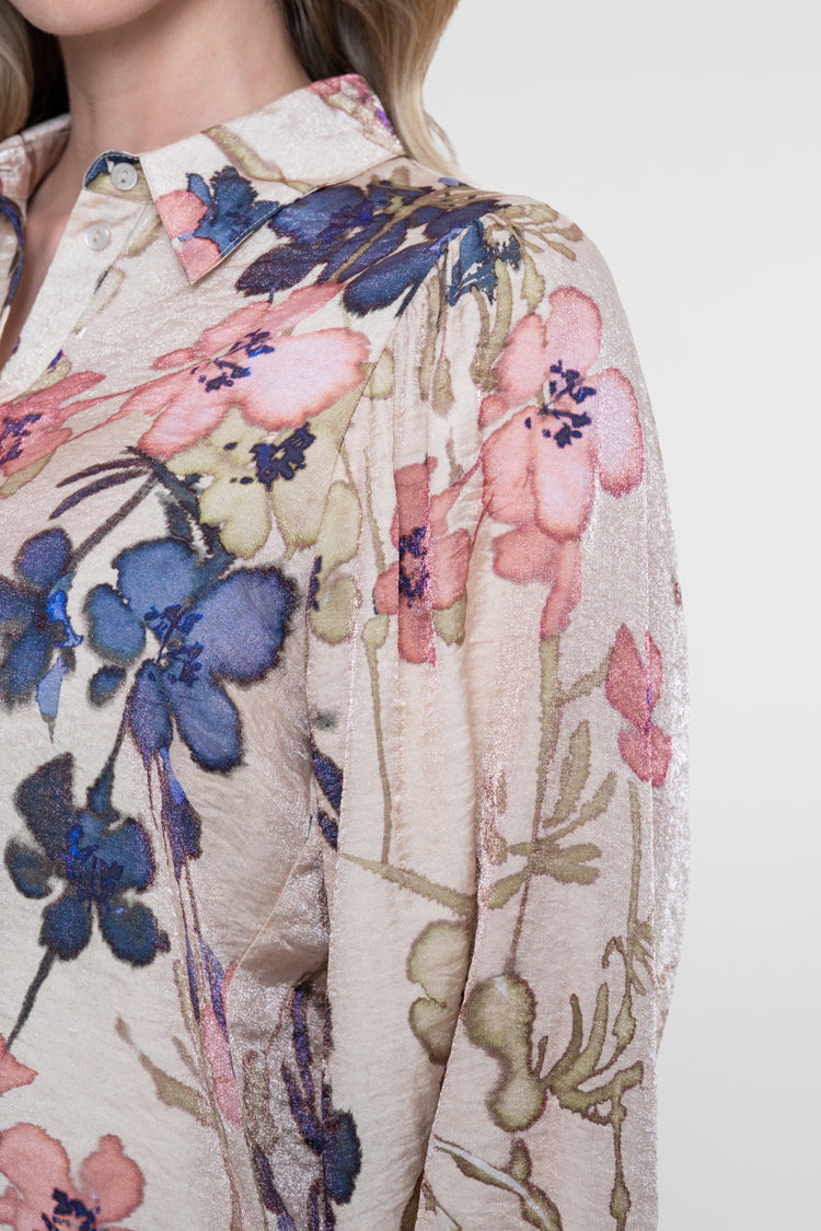 Geisha Bluse mit farbenfrohem floralem Print