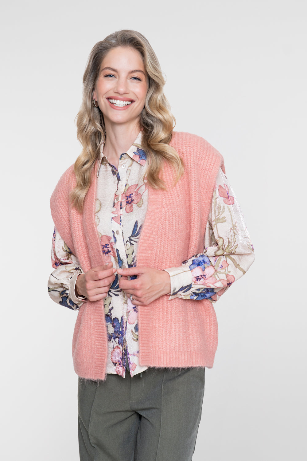 Geisha Bluse mit farbenfrohem floralem Print