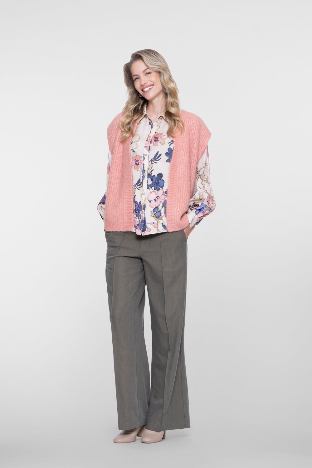 Geisha Bluse mit farbenfrohem floralem Print
