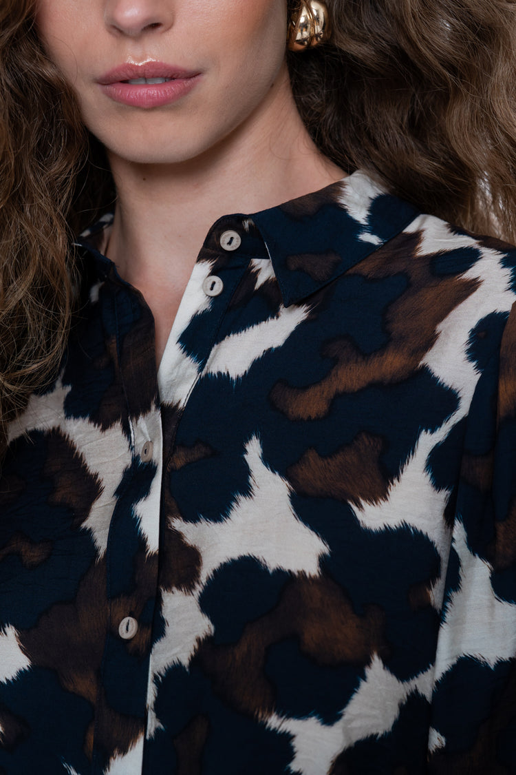 Geisha Bestseller-Bluse mit modernem Cow-Print