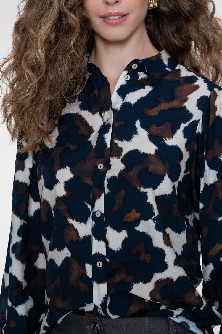 Geisha Bestseller-Bluse mit modernem Cow-Print