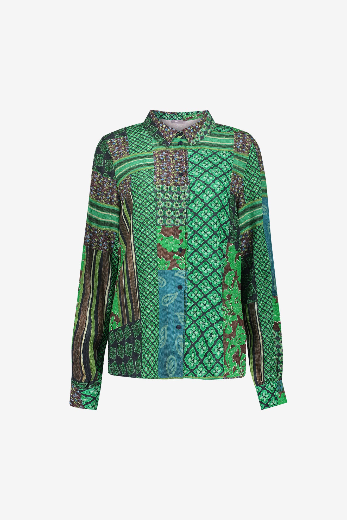 Geisha Bluse mit Patchworkprint