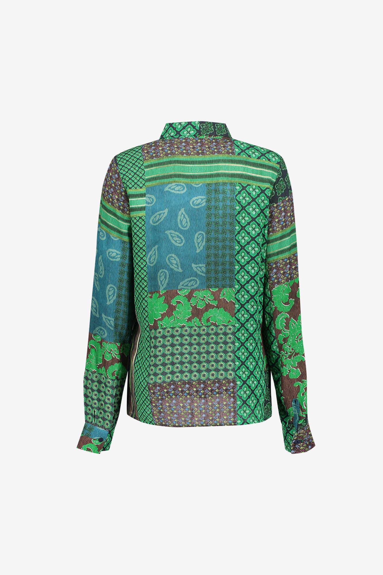 Geisha Bluse mit Patchworkprint