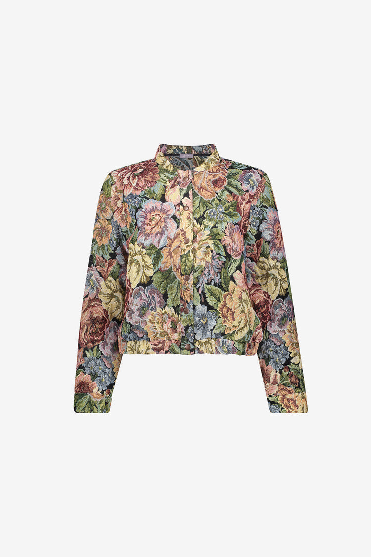 Geisha Jacquardjacke mit Blumenprint und dezentem Lurexglanz