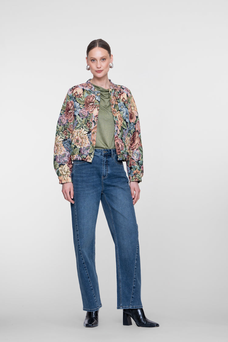 Geisha Jacquardjacke mit Blumenprint und dezentem Lurexglanz