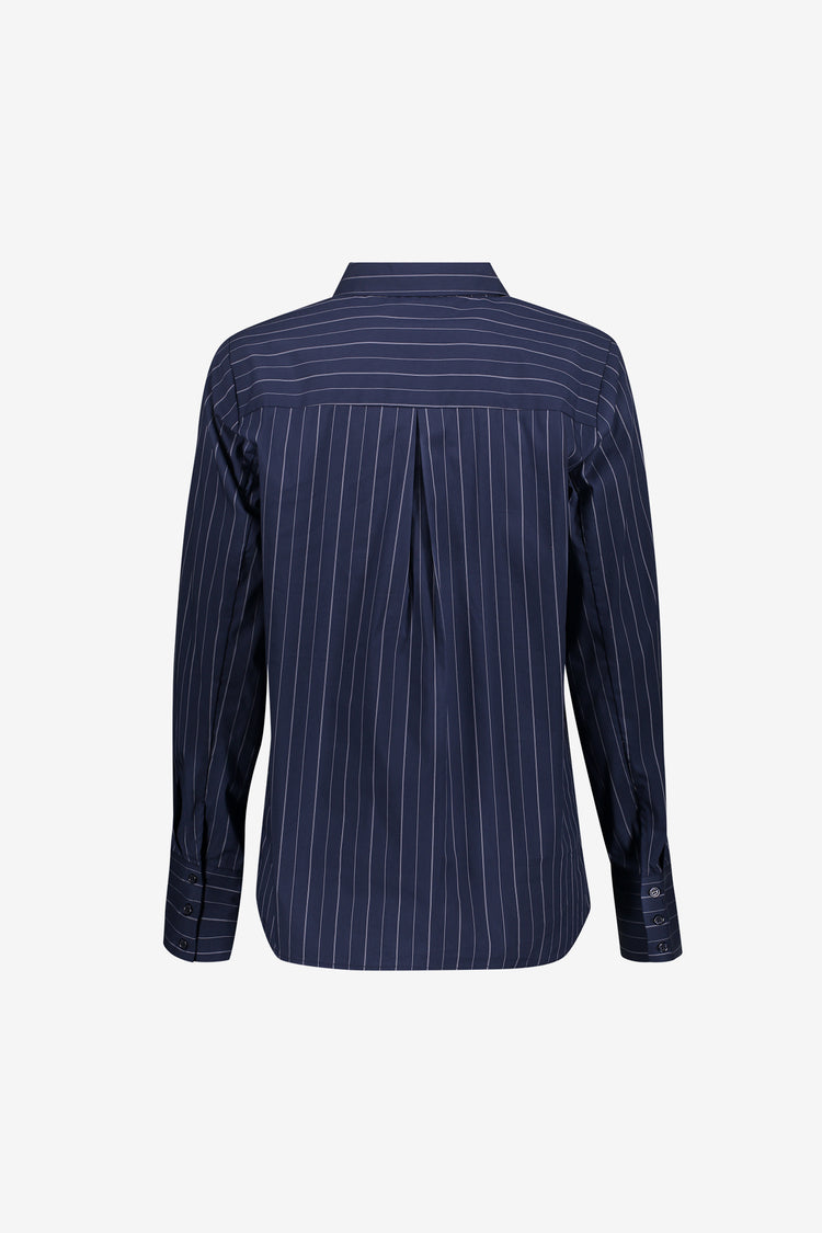 Geisha Damen Bluse mit Nadelstreifen und tailliertem Detail