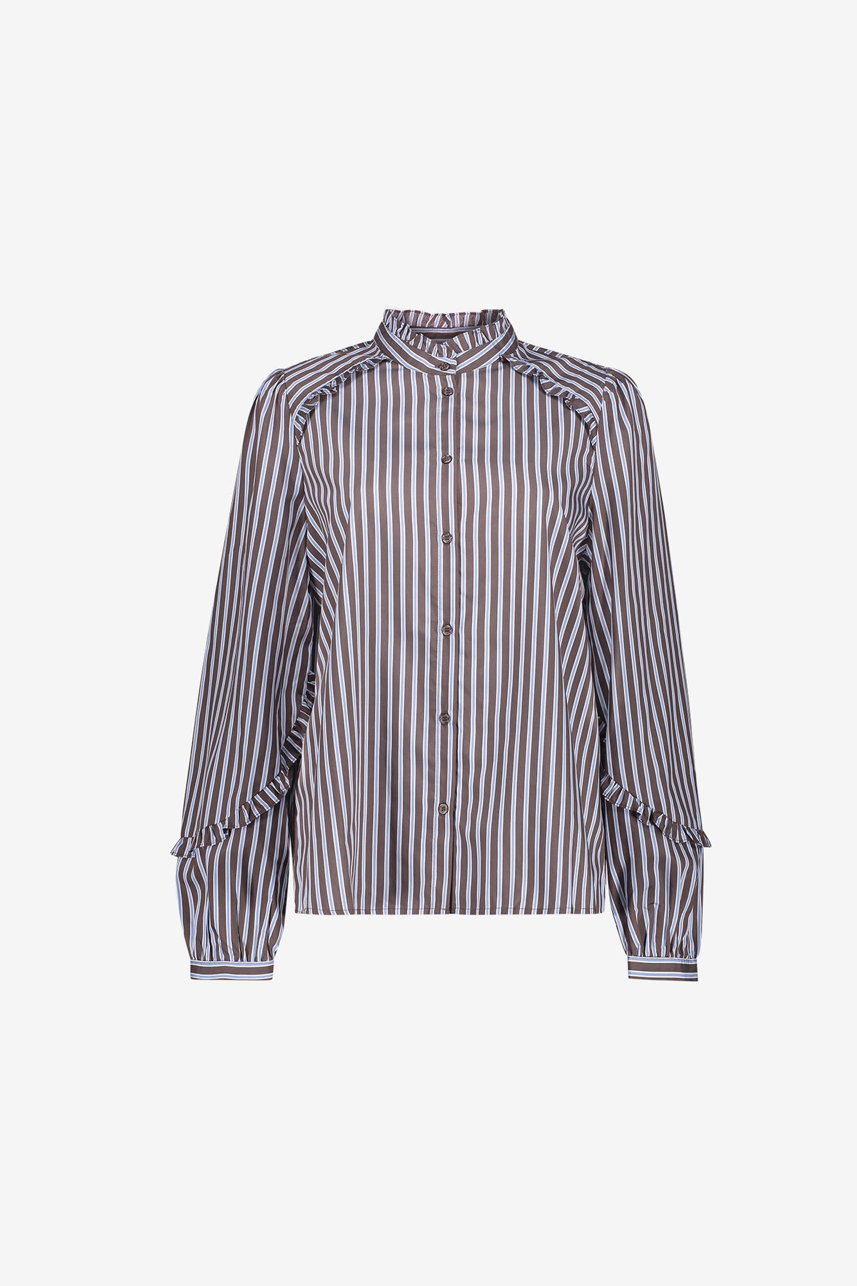 Geisha Damen Bluse mit Streifen und romantischen Rüschendetails