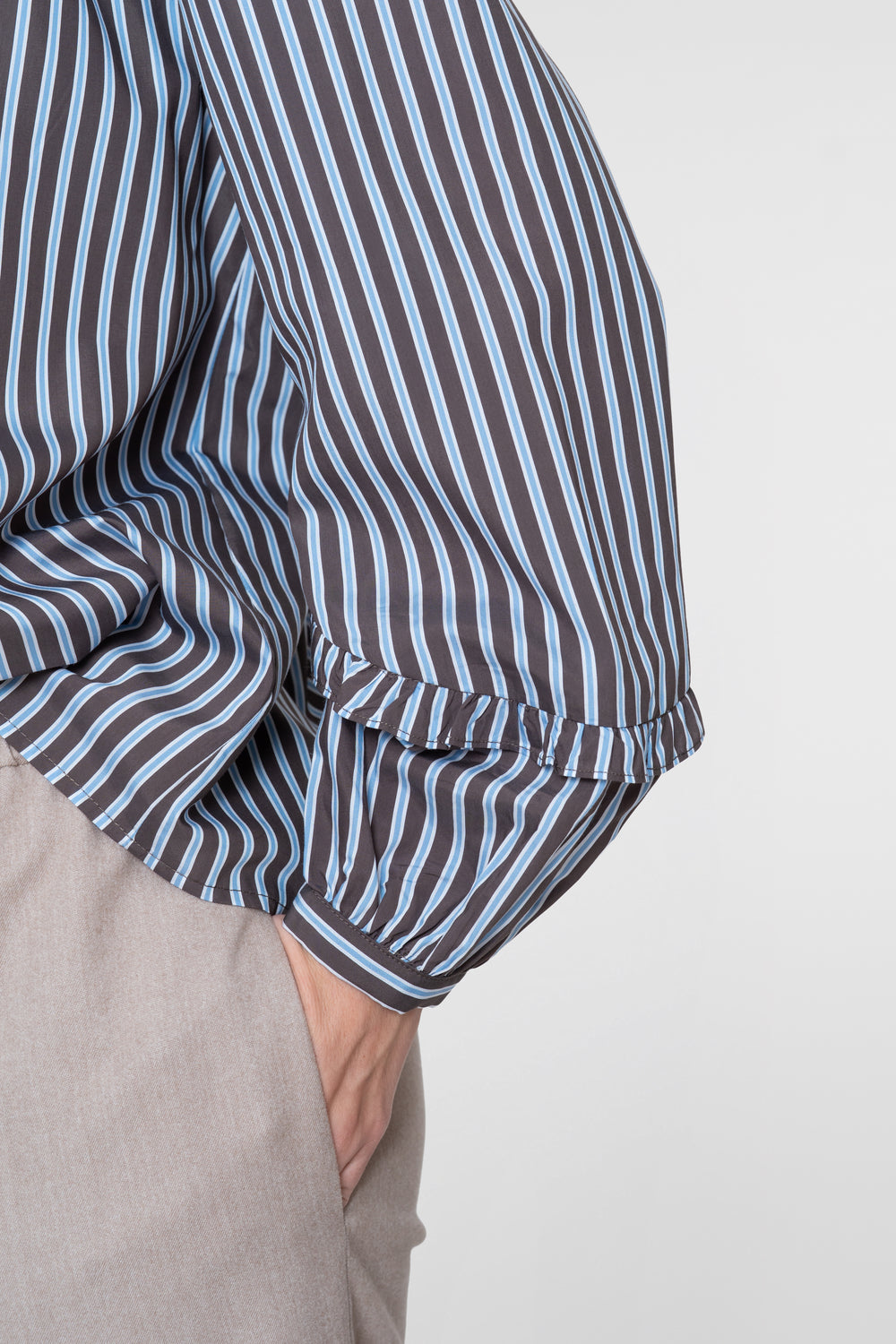 Geisha Damen Bluse mit Streifen und romantischen Rüschendetails