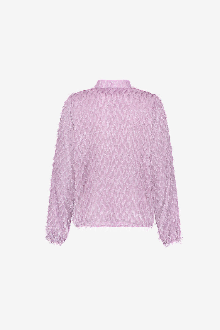 Geisha lilafarbene Bluse mit Fransen