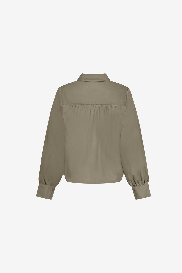 Geisha Damen Bluse mit Faltendetails in Moosgrün