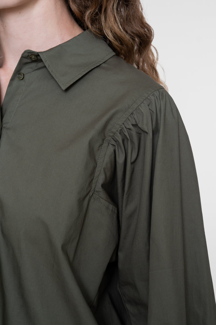 Geisha Damen Bluse mit Faltendetails in Moosgrün