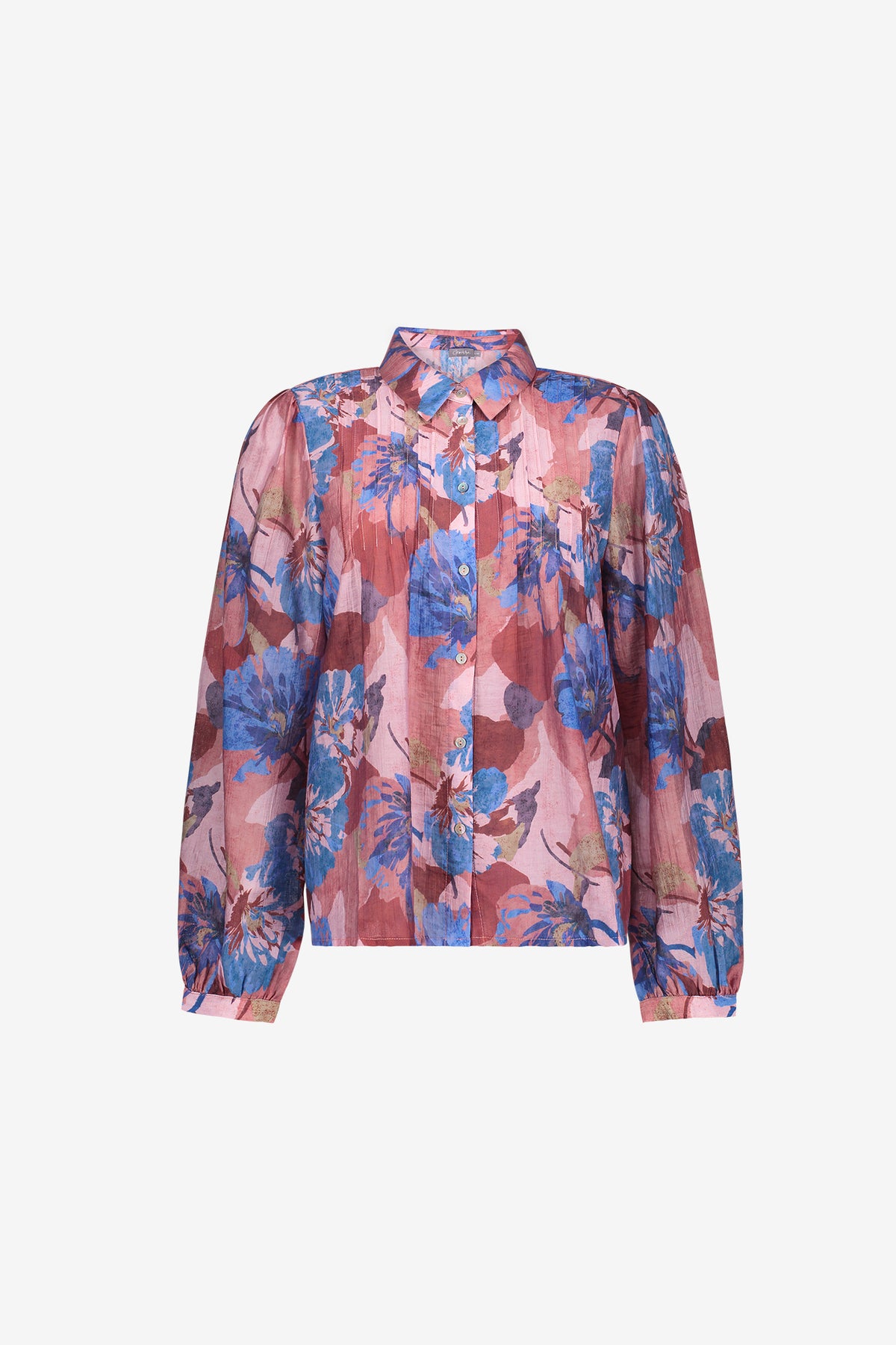 Geisha Damen Bluse mit farbenfrohem Blumenmuster und Faltendetails