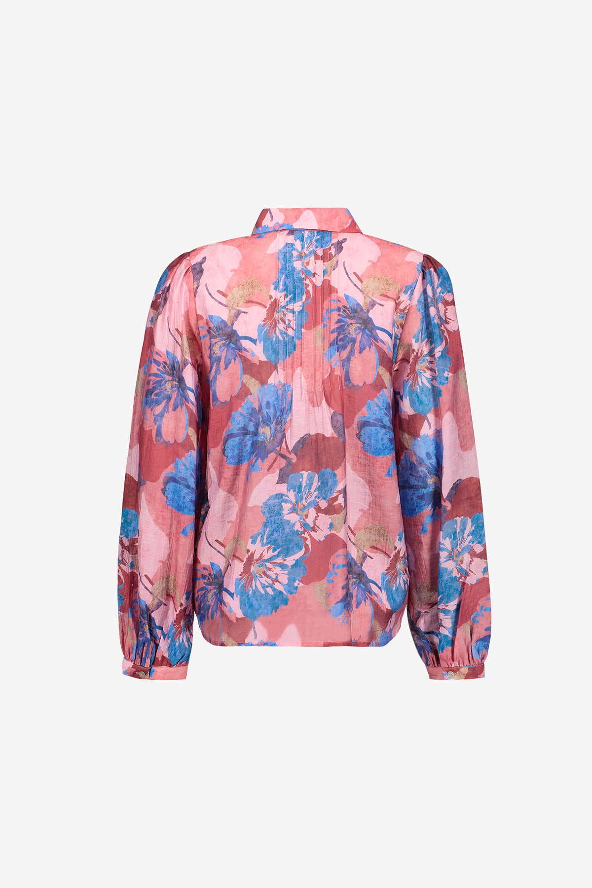 Geisha Damen Bluse mit farbenfrohem Blumenmuster und Faltendetails