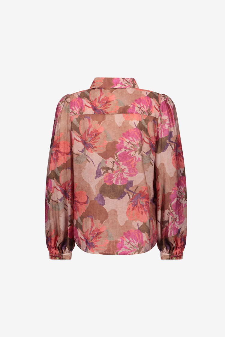 Geisha Damen Bluse mit Blumenprint und Puffärmeln