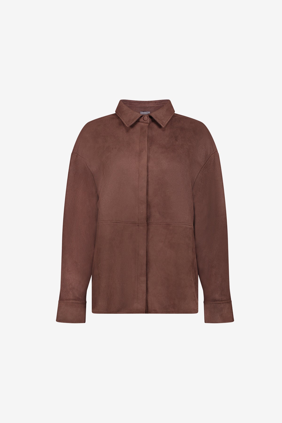 Geisha Damen Overshirt in Velourslederoptik mit Druckknopfverschluss