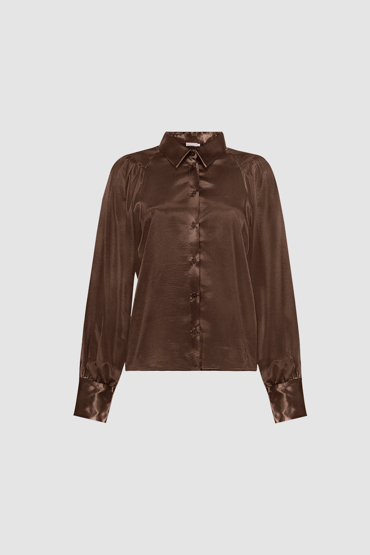 Geisha Damen Bluse in Satinoptik mit voluminösen Ärmeln