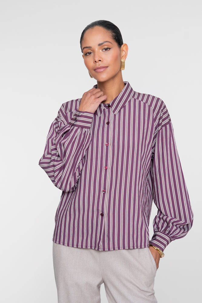 Geisha Damen Gestreifte Bluse in Lila