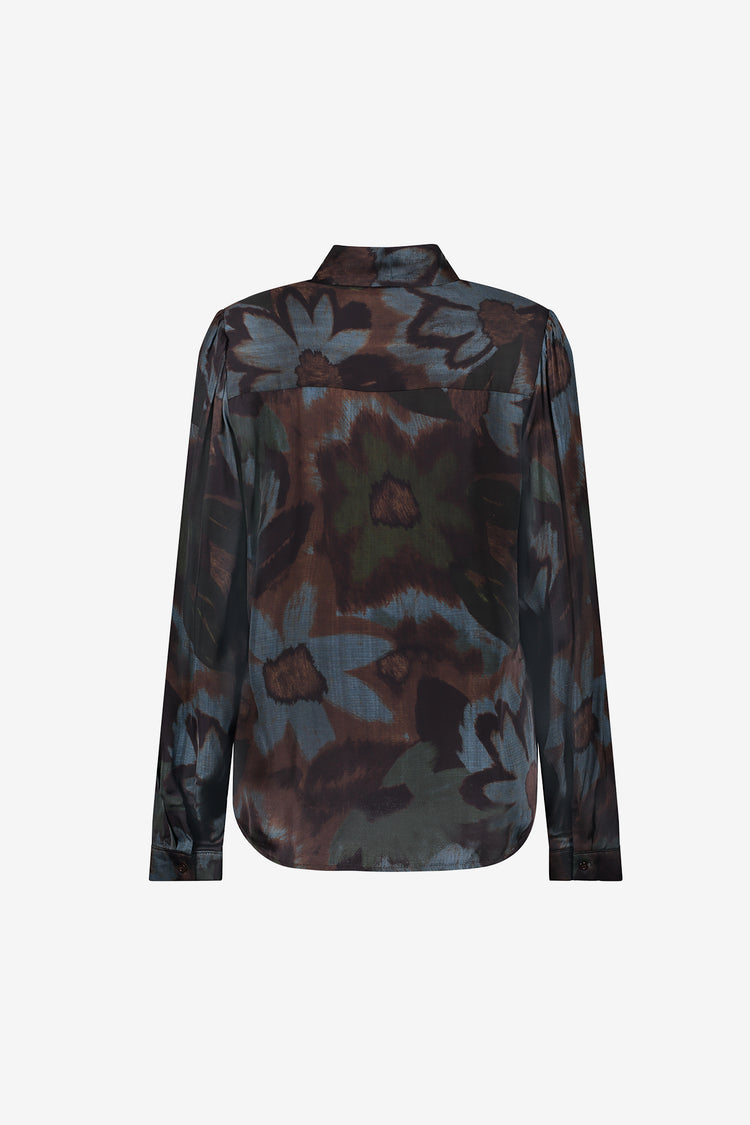 Geisha Damen Bluse mit Blumenprint und Satin-Glanz