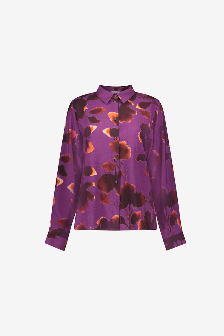Geisha lilafarbene Bluse mit abstraktem Blumenprint
