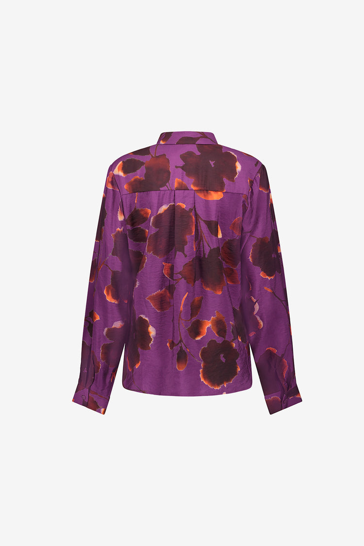 Geisha lilafarbene Bluse mit abstraktem Blumenprint