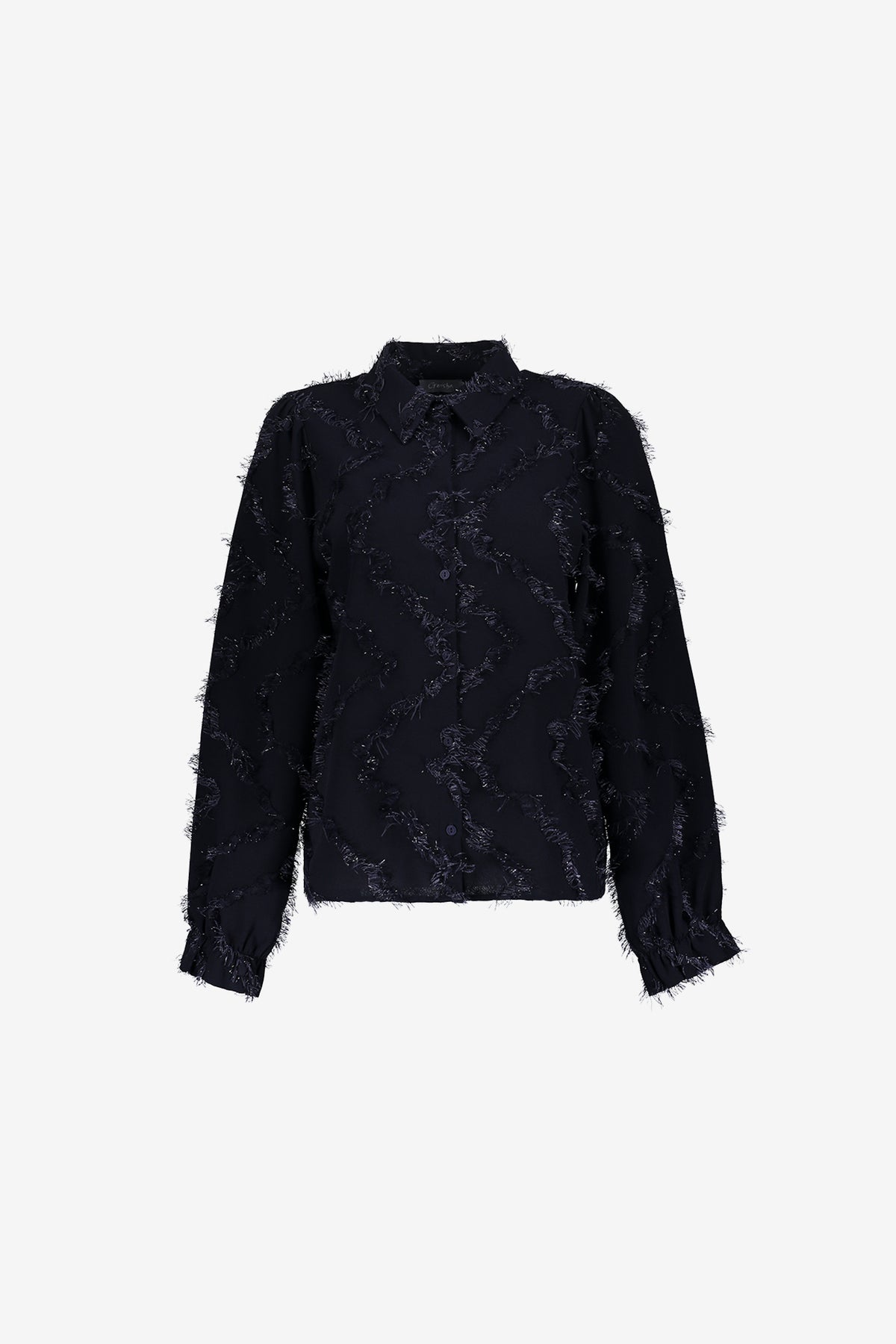 Geisha Damen Bluse mit Fransen und dezentem Glitzer