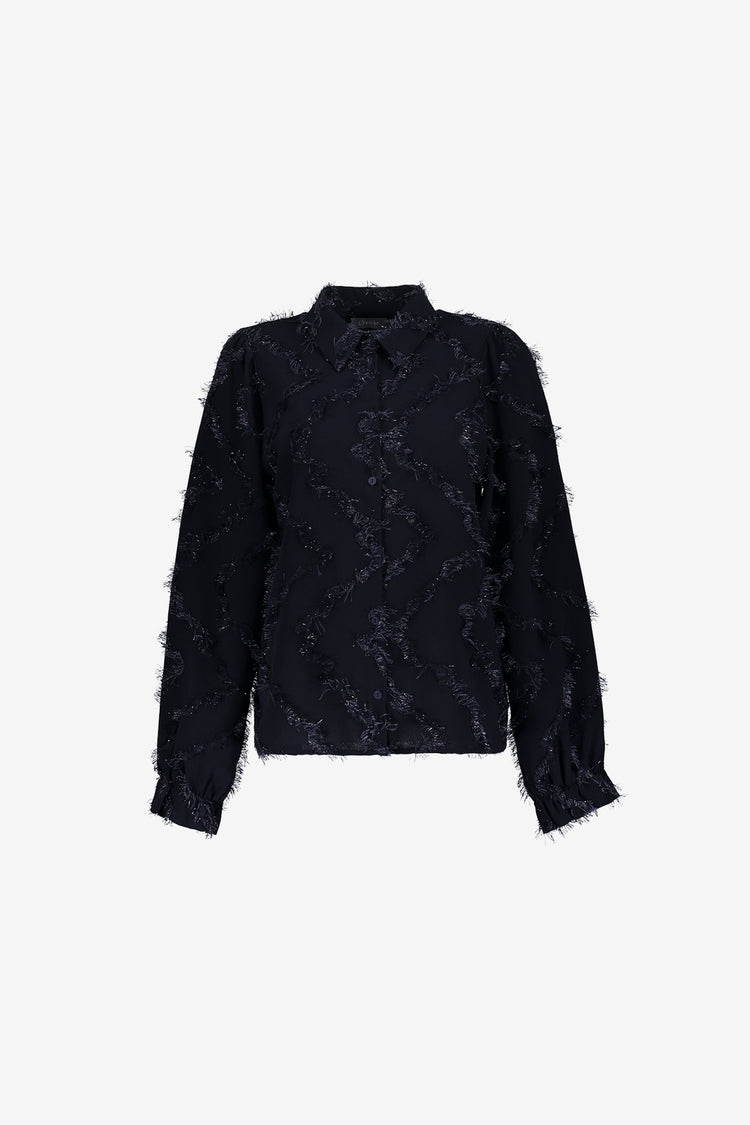 Geisha Damen Bluse mit Fransen und dezentem Glitzer