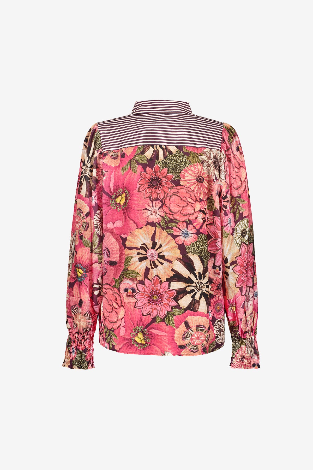 Geisha Damen Bluse mit Blumenmuster und kontrastierenden Details