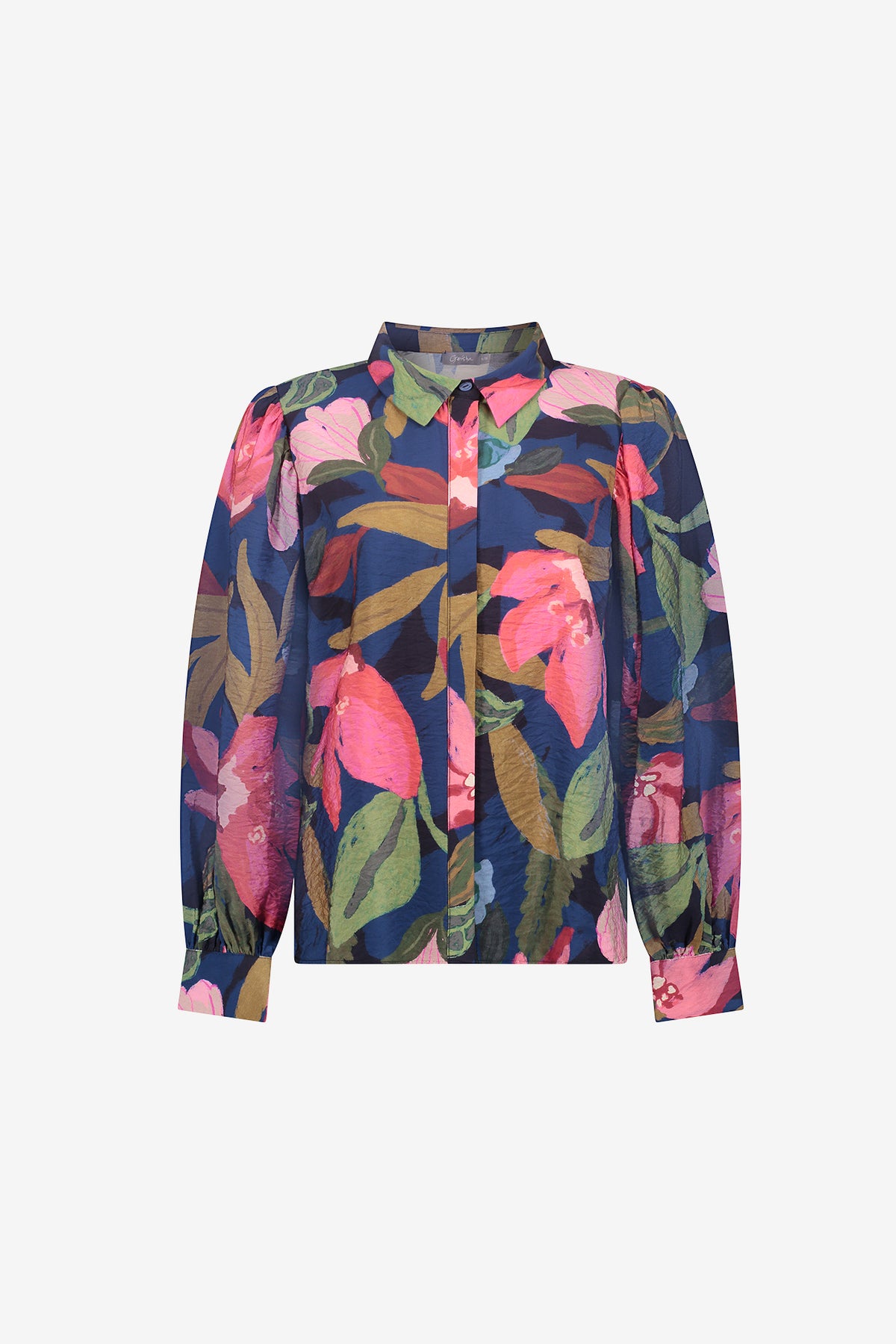 Geisha Damen Farbenfrohe Bluse mit Blumenprint und voluminösen Ärmeln